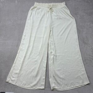 Summersalt The Perfect Palazzo Pants Womens Large White Elastic Waist Wide Leg